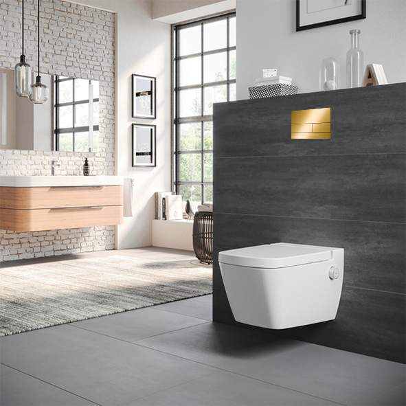 TECE SQUARE II METAL TOILET FLUSH PLATE FOR DUAL FLUSH SYSTEM