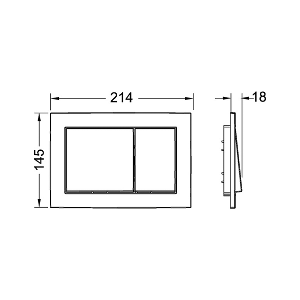 TECE BASE TOILET FLUSH PLATE FOR DUAL FLUSH SYSTEM