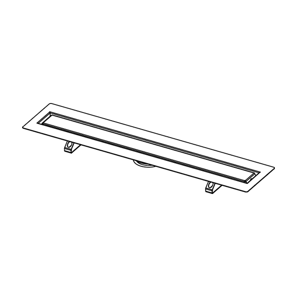 TECE DRAIN LINE SHOWER CHANNEL FOR NATURAL STONE STRAIGHT WITH STAINLESS STEEL SUPPORT BRACKETS