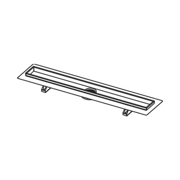 TECE DRAIN LINE SHOWER CHANNEL FOR NATURAL STONE STRAIGHT WITH STAINLESS STEEL SUPPORT BRACKETS
