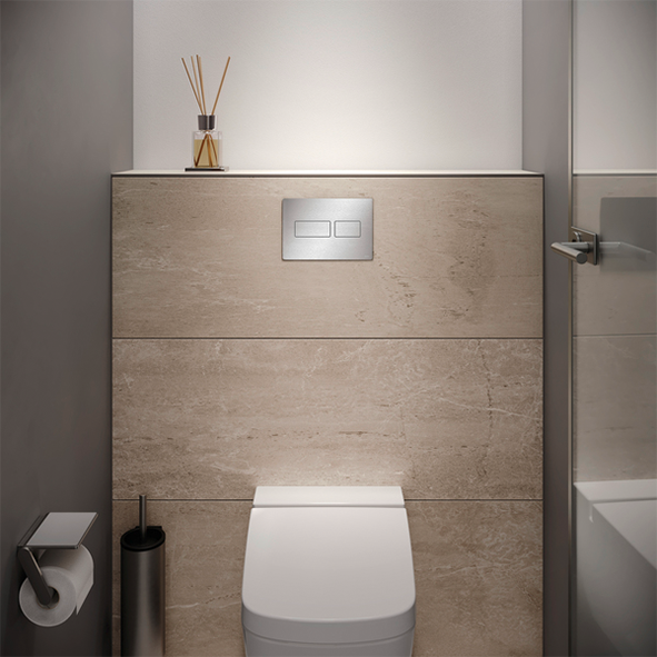 TECE SOLID TOILET STAINLESS STEEL FLUSH PLATE FOR DUAL FLUSH SYSTEM