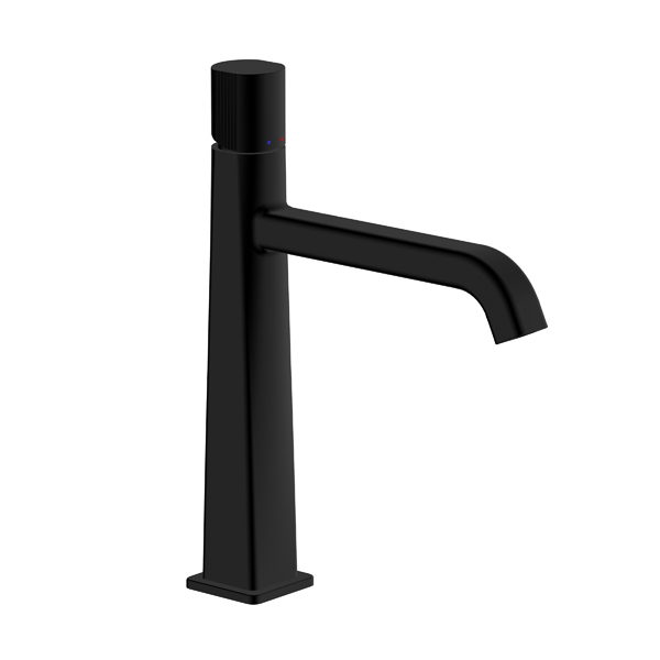 LUI EVOLUTION-Single-control mixer for washbasin with click-clack waste MATT BLACK gr. 2045 dim. 39x27,5x9