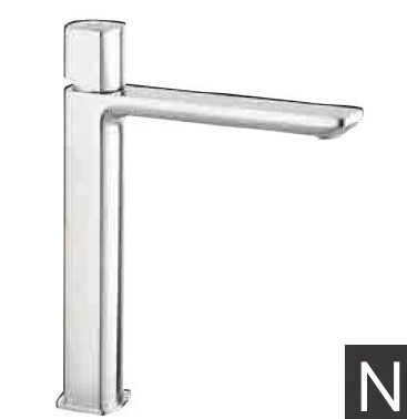 MYTIME-Tall single - control mixer for washbasin with long spout and CLICK - CLACK waste MATT BLACK gr. 2450 dim. 39x27,5x9