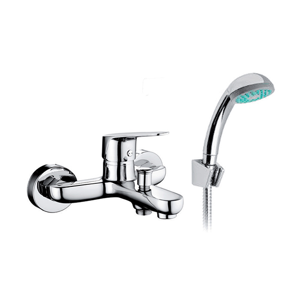 JAGO-Single lever bathtub mixer with automatic diverter and shower kit chrome gr. 1310 dim. 26x14x9