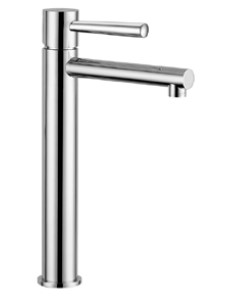 SPIKE-Tall single - control mixer for washbasin with long spout and CLICK - CLACK waste Chrome gr. 1880 dim. 39x27,5x9