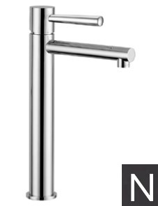 SPIKE-Tall single - control mixer for washbasin with long spout and CLICK - CLACK waste Black gr. 1880 dim. 39x27,5x9