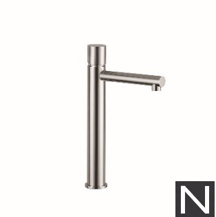 MINI-Tall single - control mixer for washbasin with long spout and CLICK - CLACK waste MATT BLACK gr. 1880 dim. 39x27,5x9