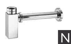 SIPHONES-Brass square  for Basin 1" 1/4 MATT BLACK