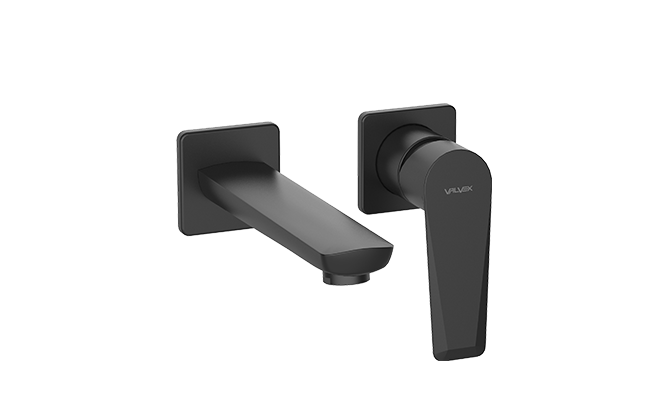 Wall mounted basin Mixer with spout ESTO BLACK
