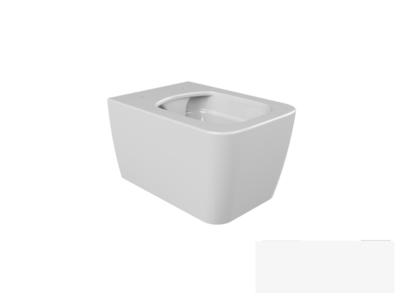 Toilet, Wall-Hung, Hera Rimless, White Matte