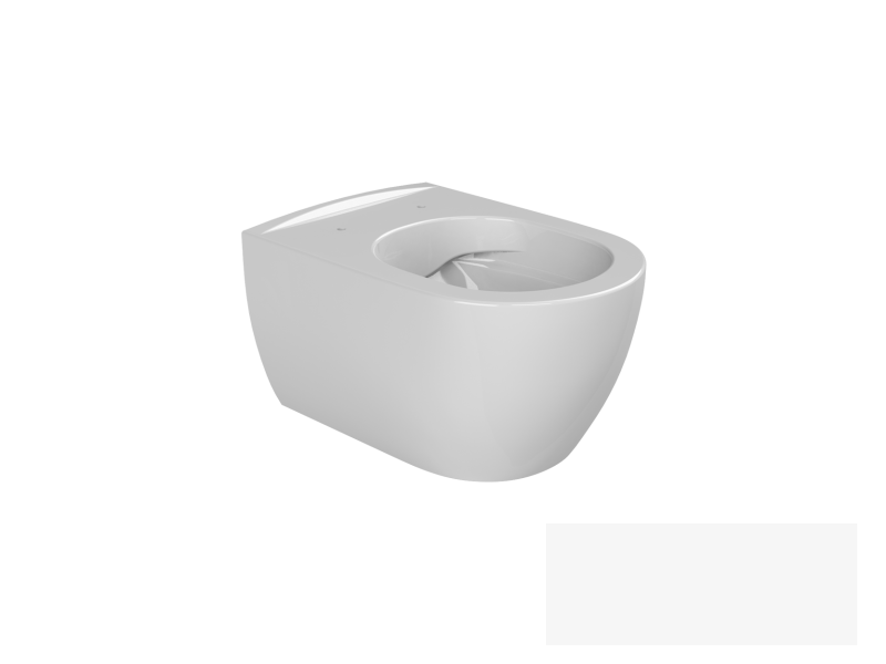 Toilet, Wall-Hung, City Rimless, White Matte