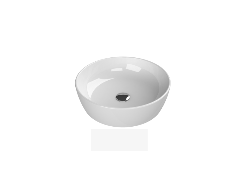 Basin, Over-Counter, One 46 cm, Without Tap Hole, White Matte