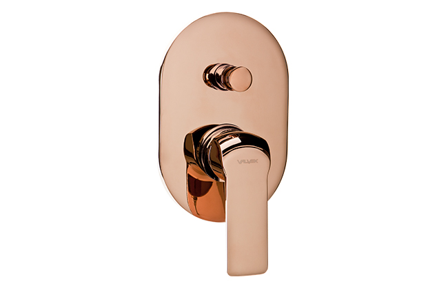 Wall-Mount Shower Mixer With Diverter Aurora Rose Gold