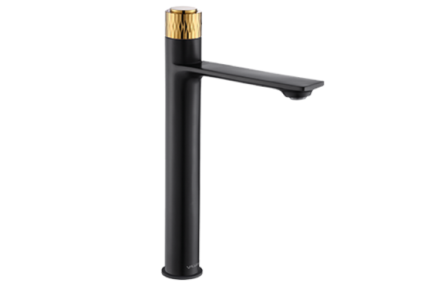 Single Lever Lavatory High Mixer Decor Black/Gold