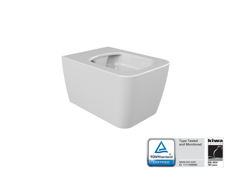 Toilet, Wall-Hung, Hera Rimless, White