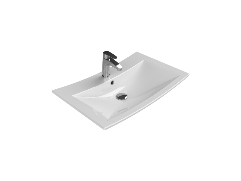 Basin, Over-Counter, Bella 71*44 cm, With Tap Hole White
