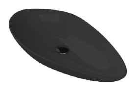 Basin, Over-Counter, Olive 74x38 cm, Without Tap Hole, Black Matte
