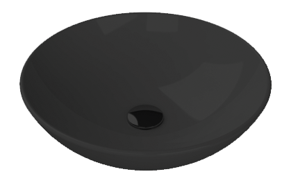 BASIN,OVERCOUNTER,ZERO 46X46 CM,WITHOUT TAPHOLE,BLACK MATTE
