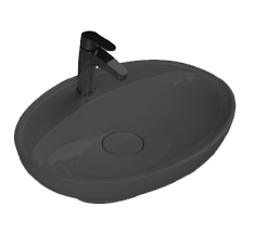 Basin, Over-Counter, Lal C 60x45 cm, Black Matte
