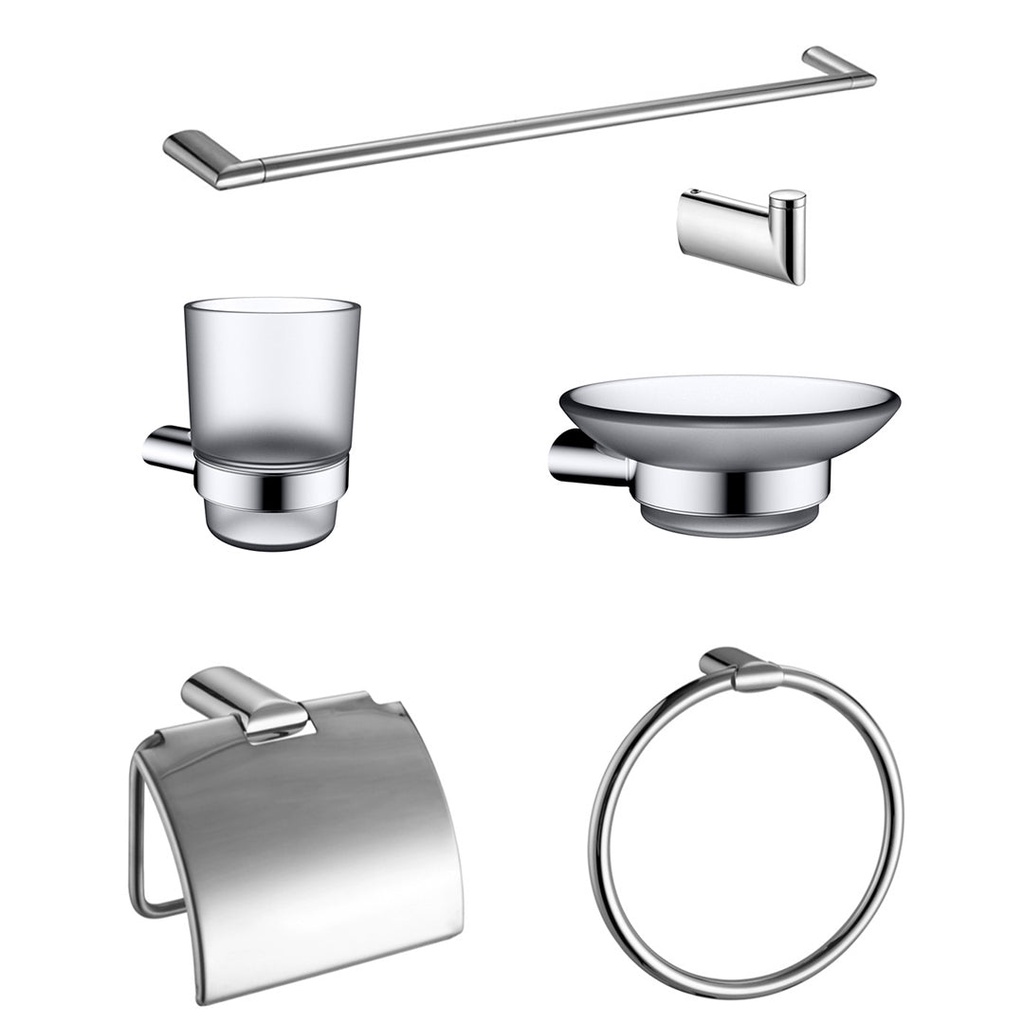 TRAC00006.SET TREDEX T.R Bathroom Accessories Set of 6, Chrome