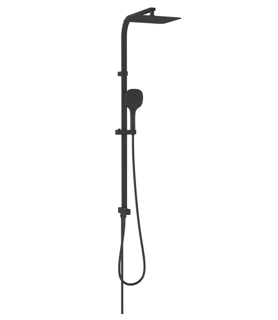 TRRS0043.MB TREDEX 25x25Cms. Square Rainshower 3-Op.Complete Set M.Black