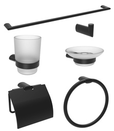 [TRAC00006.SET.MB] TRAC00006.SET.MB TREDEX T.R Bathroom Accessories Set of 6, Matt Black