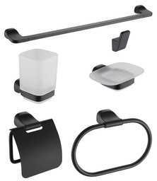[TRAC00075.SET.MB] TRAC00075.SET.MB TREDEX T.S Bathroom Accessories Set of 6, Matt Black