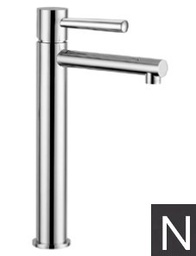 [Art.6814N] SPIKE-Tall single - control mixer for washbasin with long spout and CLICK - CLACK waste Black gr. 1880 dim. 39x27,5x9