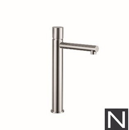 [6114N] MINI-Tall single - control mixer for washbasin with long spout and CLICK - CLACK waste MATT BLACK gr. 1880 dim. 39x27,5x9
