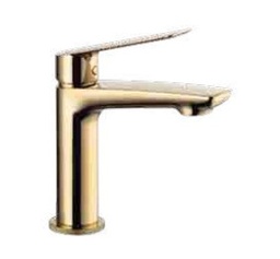 [9910T] SLEEK-Single - control mixer for washbasin with CLICK - CLACK waste BRIGHT BRASS gr. 1440 dim. 29x19x8