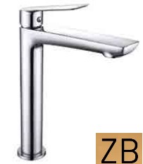 [9914ZB] SLEEK-Tall single - control mixer for washbasin with long spout and CLICK - CLACK waste MATT BRUSHED BRASS gr. 2040 dim. 19x41x8