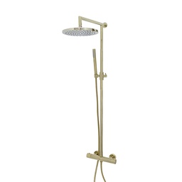 [15406T] SHOWER COLUMNS-Brass shower column complete with thermostatic mixer,Ø25 shower head BRIGHT BRASS gr. 5000 dim. 40x72x9