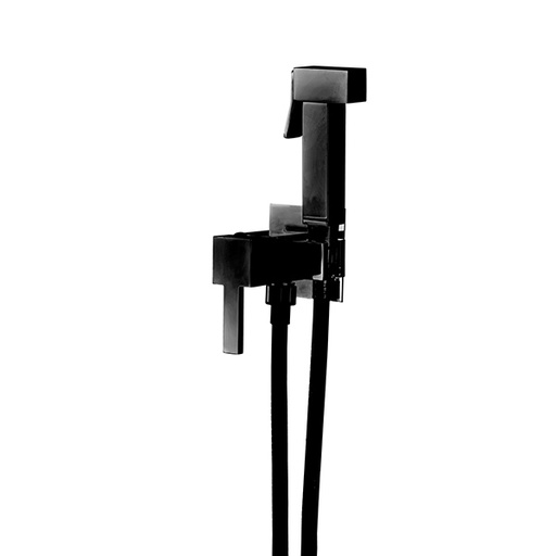 SHUT OFF HANDSHOWER-Kit shut-off with brass hand shower, with PVC cm. 120 hose, with hot/cold mixer in MATT BLACK gr. 1650 dim. 19x29x7