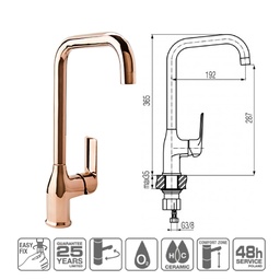 [2451550] KITCHEN MIXER WITH SIDE HANDLE VEGANE CHROME